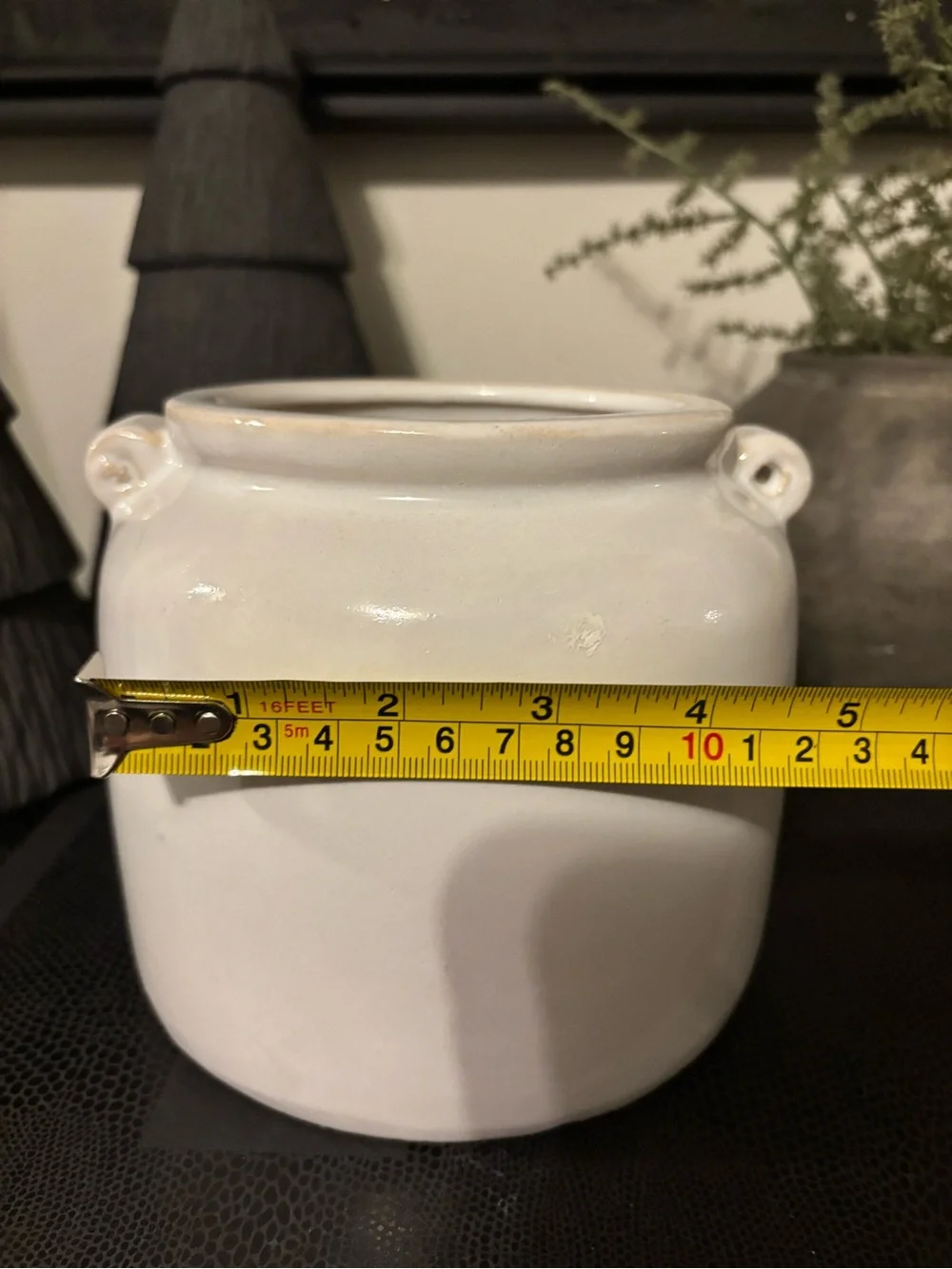 Classic White Vintage Style Ceramic Accent Vase- Small
